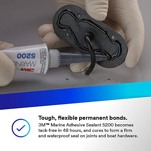 3M TALC Marine Adhesive Sealant 5200 - Permanent Bonding and Sealing for Boats and Marine Applications - Black - 3 Ounces