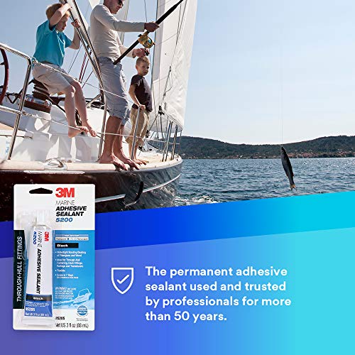 3M TALC Marine Adhesive Sealant 5200 - Permanent Bonding and Sealing for Boats and Marine Applications - Black - 3 Ounces