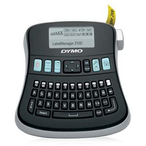 dymo s0784440 label manager 210d label maker qwerty keyboard - black/clear
