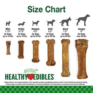 Nylabone Healthy Edibles Long-Lasting Dog Treats - Natural Dog Treats for Medium Dogs - Dog Products - Chicken Flavor, Medium/Wolf (2 Count)