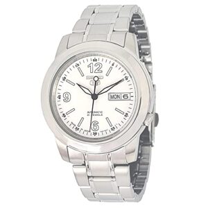 seiko men's snke57 stainless steel analog with white dial watch