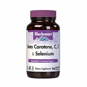 BlueBonnet Beta Carotene C and E Plus Selenium Vegetarian Capsules, 120 Count, White