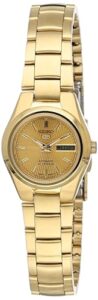 seiko men's snxl72 seiko 5 automatic gold-tone stainless steel bracelet watch with patterned dial