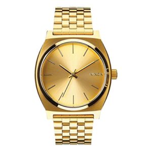nixon time teller a045 - all gold / gold - 100m water resistant men's analog fashion watch (37mm watch face, 19.5mm-18mm stainless steel band)