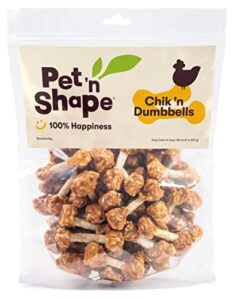 pet 'n shape chik 'n rice dumbbells - all natural dog treats, chicken, 32 oz