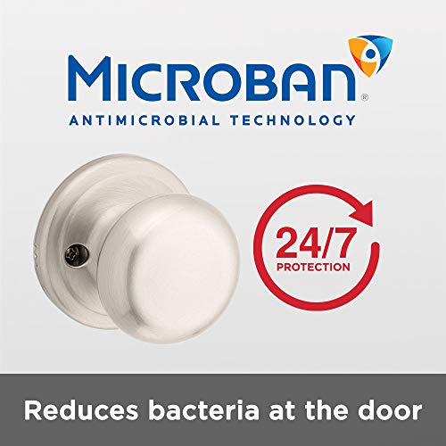 Kwikset Juno Half-Dummy Door Knob with Microban Antimicrobial Protection in Satin Nickel - 97880-668