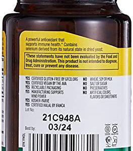 Country Life Selenium, Yeast Bound, Supports Immune Health, 100mcg, 90 Tablets, Certified Gluten Free, Certified Vegan, Certified Halal