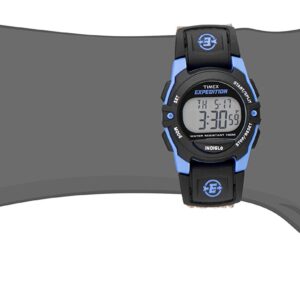 Timex Unisex T49660 Expedition Mid-Size Digital CAT Gray/Blue Stripe Fast Wrap Strap Watch