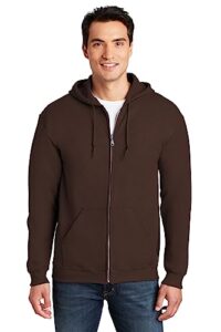 gildan heavy blend full-zip hooded sweatshirt 20f dark chocolate