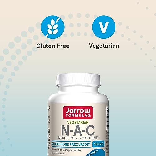 Jarrow Formulas N-A-C 500 Mg - Antioxidant Amino Acid Supplement – Supports Cellular Health & Liver Function - Precursor to Glutathione - Up to 60 Servings (Veggie Caps)