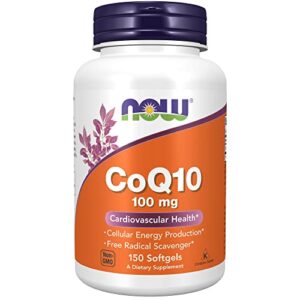 now supplements, coq10 (coenzyme q10) 100 mg, pharmaceutical grade, cardiovascular health*, 150 softgels