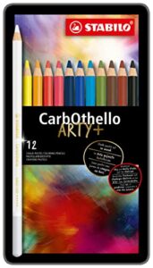 chalk-pastel pencil - stabilo carbothello - arty+ - tin of 12 - assorted colors