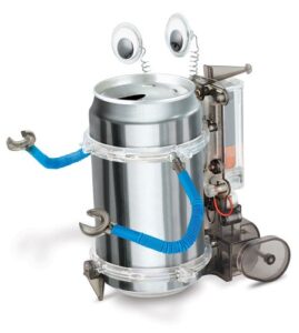4m toysmith, kidzrobotix tin can robot, diy science kits stem powered kids, for boys & girls ages 8+