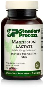 standard process magnesium lactate - whole food energy, bone, and muscle with magnesium lactate - gluten free - 90 capsules