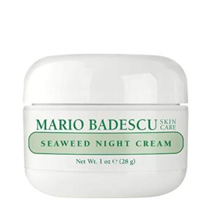 mario badescu seaweed night cream for women anti aging oil-free moisturizer with collagen & sodium hyaluronate, ideal for combination, oily or sensitive skin, moisturizes & smooths skin, 1 fl oz