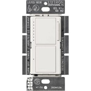 lutron maestro dual digital dimmer and switch, only for incandescent and halogen bulbs, 300-watt single pole | ma-l3s25-wh | white