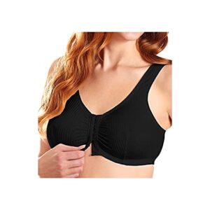 Leading Lady Women's Plus-Size Zig-Zag Weave Sleep Leisure Bra, Black, 50 B/C/D