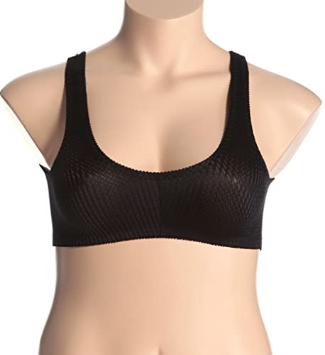 Leading Lady Women's Plus-Size Zig-Zag Weave Sleep Leisure Bra, Black, 50 B/C/D