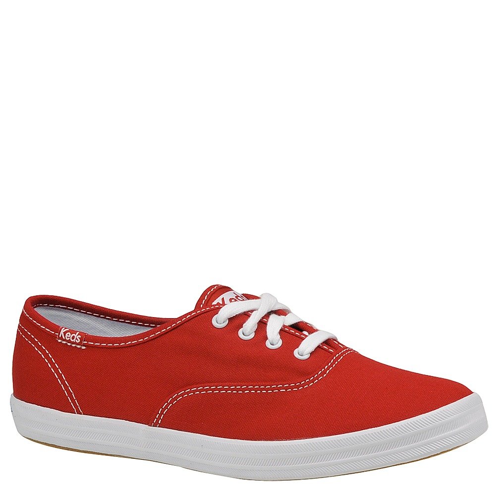 Keds Women's Champion Original Canvas Lace-Up Sneaker, Red, 8 M US