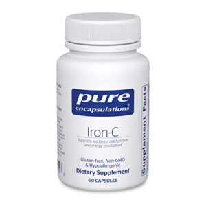 pure encapsulations iron-c | iron and vitamin c supplement to support muscle function, red blood cell function, and energy* | 60 capsules