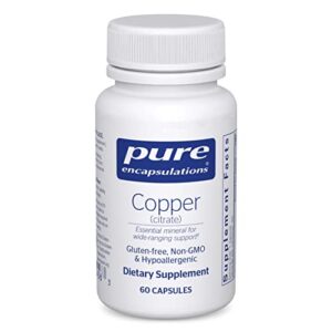pure encapsulations copper (citrate) | highly bioavailable form of copper | 60 capsules