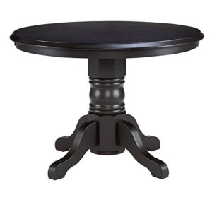 classic black 42" round pedestal dining table by home styles