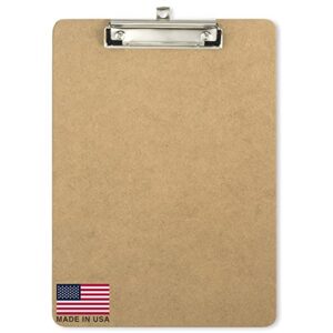 officemate recycled wood clipboard, letter size, low profile clip, 9 x 12.5 inches (83219), each, brown