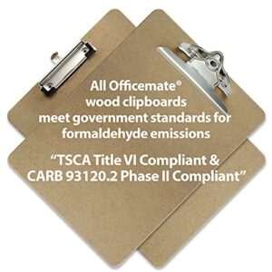 Officemate Recycled Wood Clipboard, Letter Size, Low Profile Clip, 9 x 12.5 Inches (83219), Each, Brown