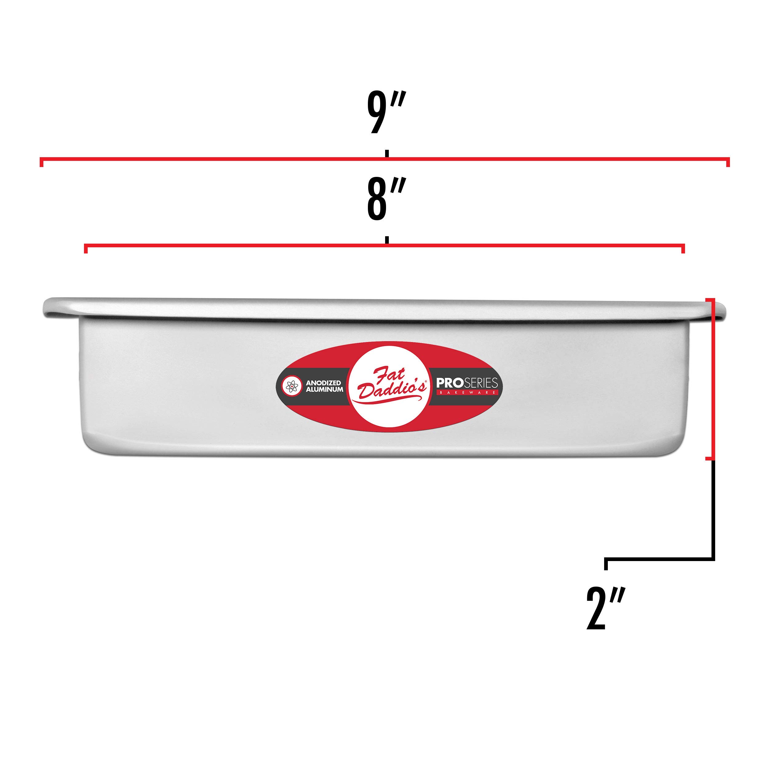 Fat Daddio's POB-8122 Sheet Cake Pan, 8 x 12 x 2 Inch, Silver