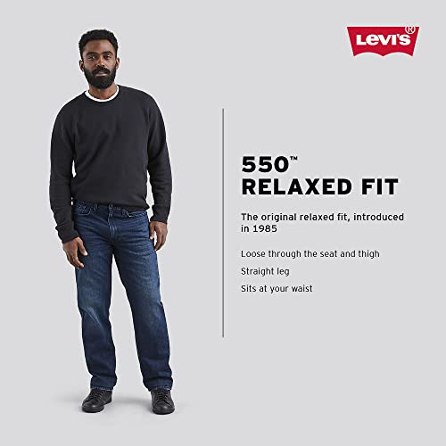 Levi's Men's 550 Relaxed Fit Jeans (Also Available in Big & Tall), Dark Stonewash, 36W x 32L