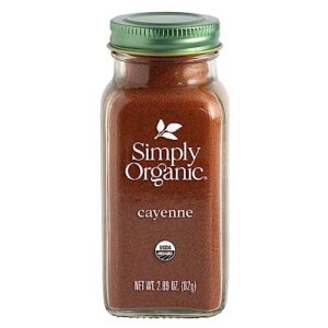 simply organic cayenne pepper, 2.89 ounce, pure, organic cayenne peppers, no gmo's, kosher certified