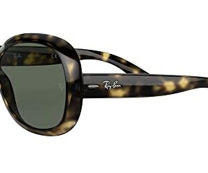 Ray-Ban Women's RB4098 Jackie Ohh II Butterfly Sunglasses, Light Havana/Dark Green, 60 mm