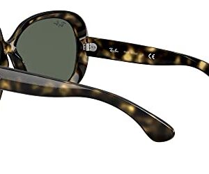 Ray-Ban Women's RB4098 Jackie Ohh II Butterfly Sunglasses, Light Havana/Dark Green, 60 mm