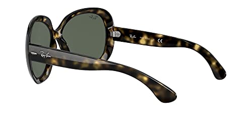 Ray-Ban Women's RB4098 Jackie Ohh II Butterfly Sunglasses, Light Havana/Dark Green, 60 mm