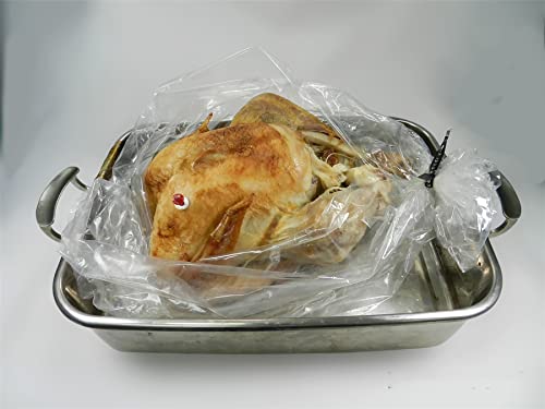 Regency Wraps Oven Safe Turkey Roasting Bag With Twist Ties, Clear, 20" x 24" (2 pack)