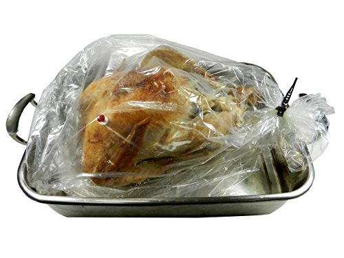 Regency Wraps Oven Safe Turkey Roasting Bag With Twist Ties, Clear, 20" x 24" (2 pack)