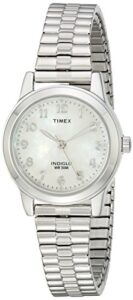 timex women's t2m826 essex avenue silver-tone stainless steel expansion band watch
