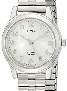 Timex Women's T2M826 Essex Avenue Silver-Tone Stainless Steel Expansion Band Watch