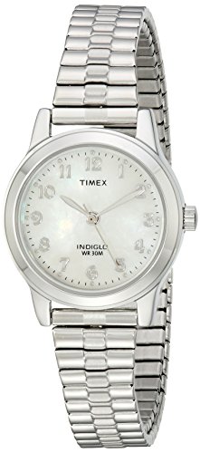 Timex Women's T2M826 Essex Avenue Silver-Tone Stainless Steel Expansion Band Watch