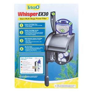 Tetra Whisper EX 30 Filter For 20 To 30 Gallon aquariums, Silent Multi-Stage Filtration (26311), Blacks & Grays