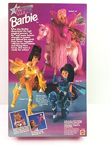 Barbie Flying Hero Doll w Shimmering Cape! Lights & Sounds! (1995)