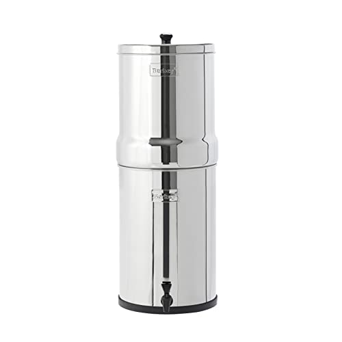 Crown Berkey Gravity-Fed Stainless Steel Countertop Water Filter System 6 Gallon with 2 Authentic Black Berkey Elements BB9-2 Filters