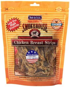 smokehouse 100-percent natural chicken breast strips dog treats, 8-ounce