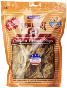 smokehouse 100-percent natural chicken breast strips dog treats, 16-ounce