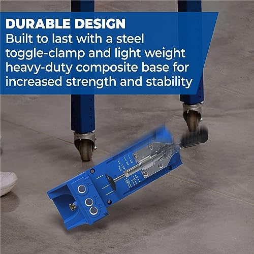 Kreg K4 Pocket Hole Jig - Adjustable, Versatile Jig for Strong Joints - Create Perfect, Rock-Solid Joints - Easily Adjustable Drill Guides - For Materials 1/2" to 1 1/2" Thick