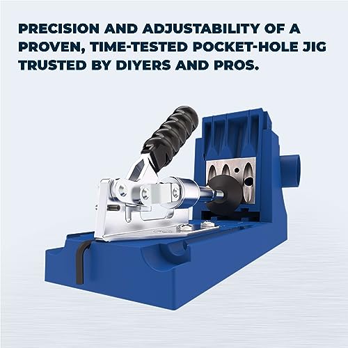 Kreg K4 Pocket Hole Jig - Adjustable, Versatile Jig for Strong Joints - Create Perfect, Rock-Solid Joints - Easily Adjustable Drill Guides - For Materials 1/2" to 1 1/2" Thick