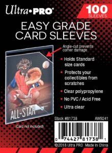 ultra pro - easy grade (100 ct.) card sleeves (2.5" x 3.5") card protective sleeves - protect your collectible trading cards, sports cards, and gaming cards from wear and tear