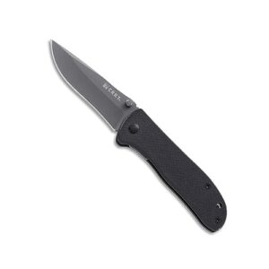 crkt drifter edc folding pocket knife: everyday carry, gray ti nitride blade, thumb stud opening, black g10 handle, pocket clip 6450k
