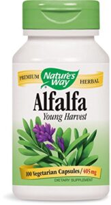 nature's way alfalfa leaves, 1,215 mg, 100 vegetarian capsules, pack of 2
