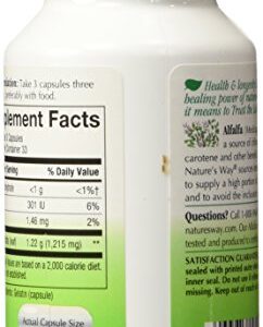 Nature's Way Alfalfa Leaves, 1,215 mg, 100 Vegetarian Capsules, Pack of 2